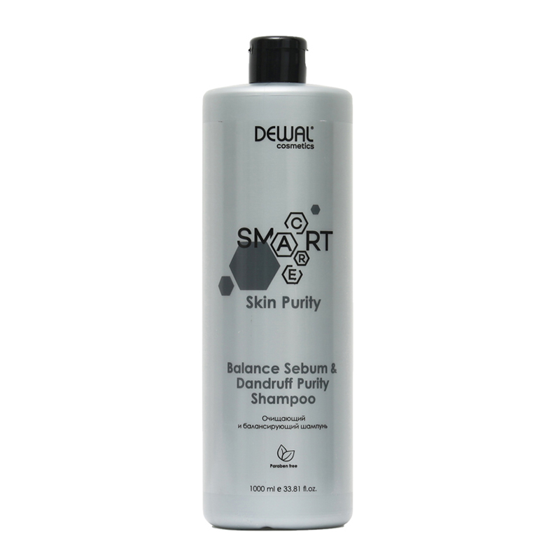 Dewal Cosmetics SMART CARE Skin Purity Balance Sebum&Dandruff Purity Shampoo - Деваль Смарт Кэйр Скин Пьюрити Шампунь очищающий и балансирующий, 1000 мл -
Dewal Cosmetics SMART CARE Skin Purity Balance Sebum&Dandruff Purity Shampoo - Деваль Смарт Кэйр Скин Пьюрити Шампунь очищающий и балансирующий, 1000 мл -