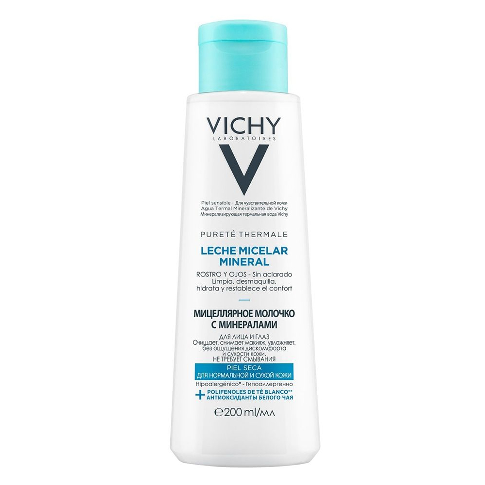 

Vichy Purete Thermale Mineral Micelar Leche - Виши Пюрейт Термал Мицеллярное молочко с минералами для сухой и нормальной кожи, 200 мл -