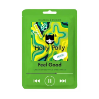 Фото Holly Polly Music Collection Feel Good - Холли Полли Музыкальная Коллекция Тканевая маска для лица на кремовой основе с углём и экстрактом бамбука (детокс), 22 гр