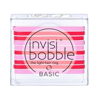 Фото Invisibobble Basic Jelly Twist  - Инвизибабл Базик Резинка для волос розово-красная, 10 шт/уп