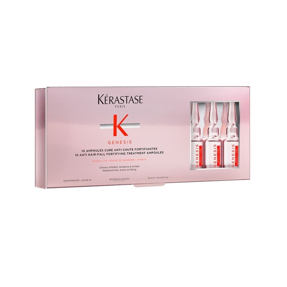 

Kerastase Genesis Cure Anti-Chute Fortifiantes - Керастаз Дженезис Ампулы от выпадения волос (Аминексил 1,5%), 10*6 мл -