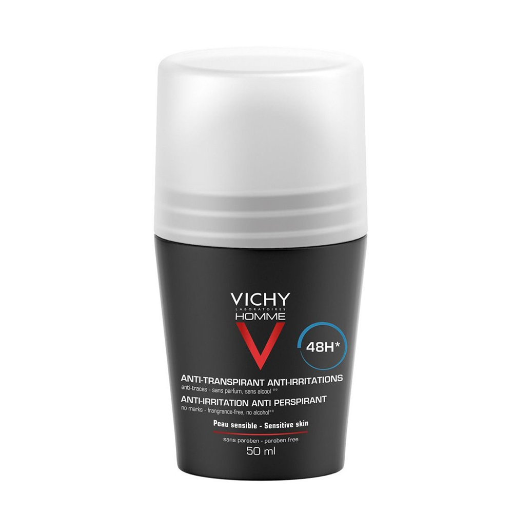 Vichy Homme - Виши Омм Мужской дезодорант для чувствительной кожи с защитой 48 часов, 50 мл -