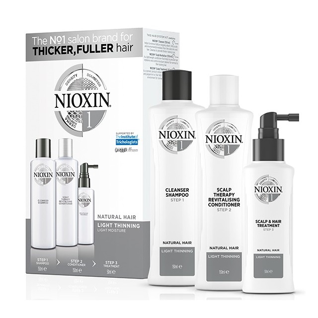 

Nioxin System 1 Kit - Ниоксин Система 1 Набор Шампунь + Кондиционер + Маска, 150+150+50 мл -