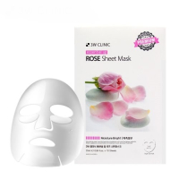 Фото 3W CLINIC ESSENTIAL UP ROSE SHEET MASK - Тканевая маска для лица с экстрактом цветков розы, 25 мл