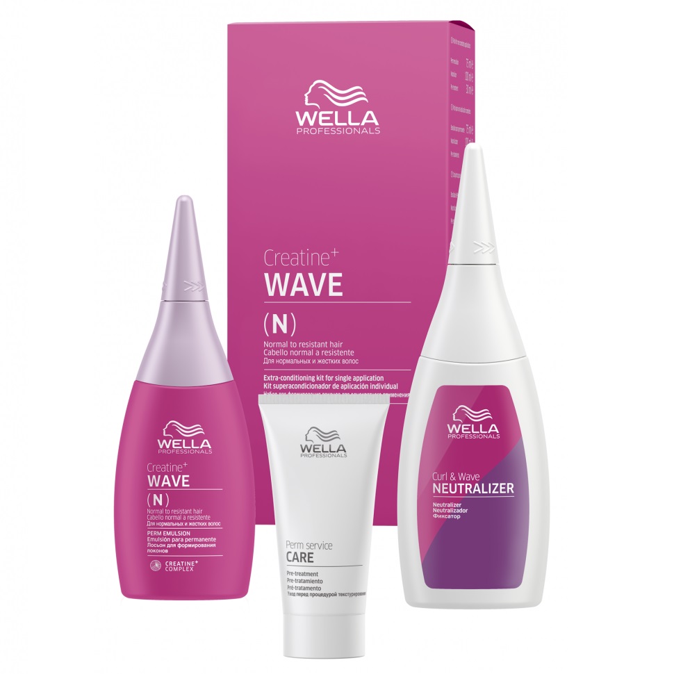 

Wella Professionals CREATINE+ WAVE - Велла Набор для химической завивки нормальных волос, от тонких до трудноподдающихся, 30+75+100 мл -