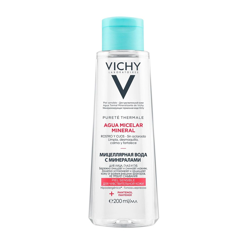 Vichy Purete Thermale Mineral Micellar Water - Виши Пюрейт Термал Мицеллярная вода с минералами для чувствительной кожи, 200 мл  -