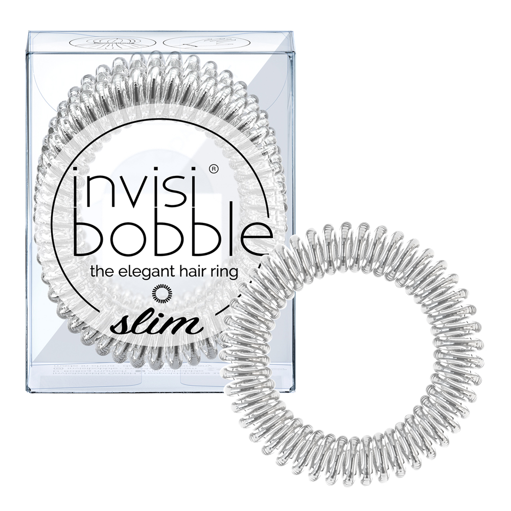 

Invisibobble Slim Chrome Sweet Chrome - Инвизибабл Слим Резинка-браслет серебристая, 3 шт/уп -
