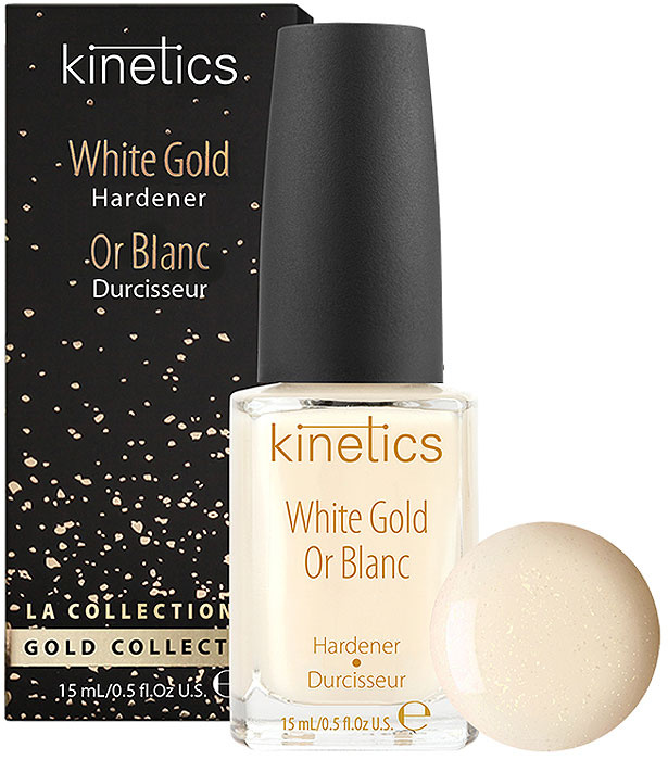 Kinetics Nail Care Gold Collection- Кинетикс Нейл Кэйр Голд Коллекшен Укрепитель для ногтей White Gold Hardener, 15 мл -