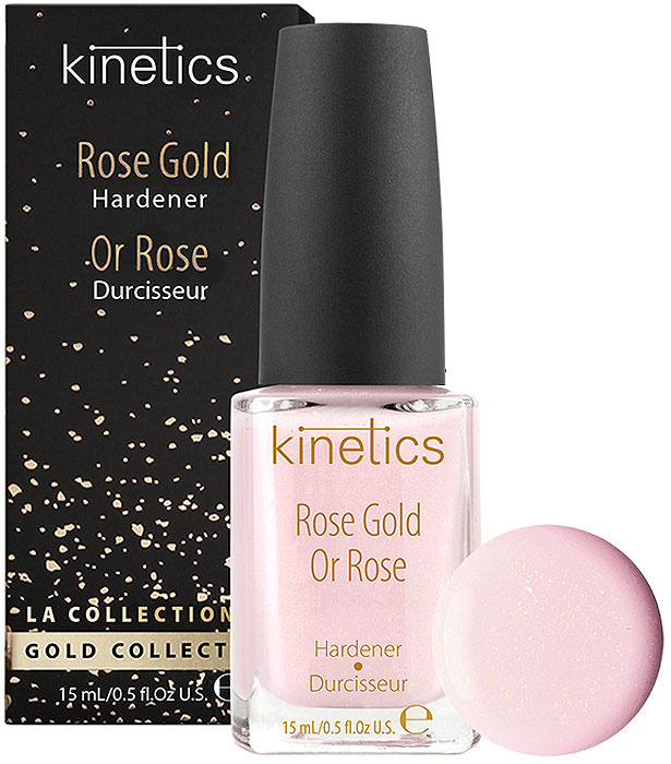 Kinetics Nail Care Gold Collection- Кинетикс Нейл Кэйр Голд Коллекшен Укрепитель для ногтей Rose Gold Hardener, 15 мл -