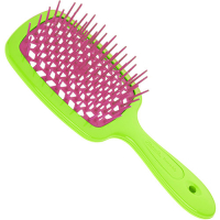 Фото Janeke Superbrush - Янеке Щётка для волос малая, двухцветная (салатовая, фуксия), 17,5x7x3 см 