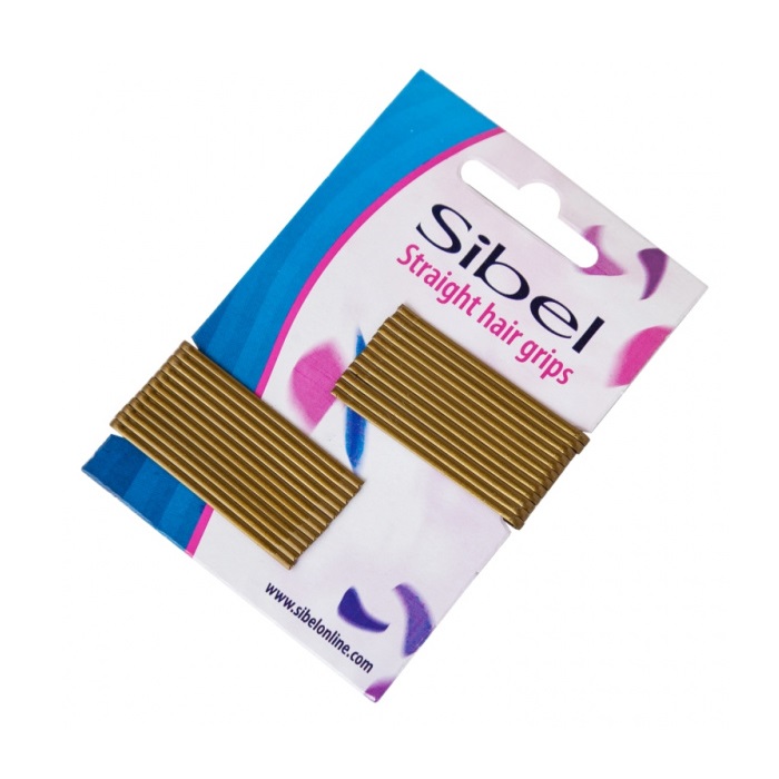 Sibel - Сибл Невидимки гладкие коричневые 50 мм, 24 шт/уп -