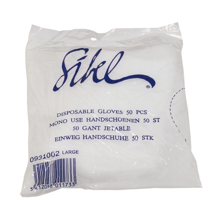 Sibel - Сибл Перчатки одноразовые полиэтиленовые размер L, 50 шт/уп -