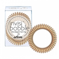 Фото Invisibobble Slim Bronze Me Pretty - Инвизибабл Слим Резинка-браслет для волос мерцающий бронзовый, 3 шт/уп