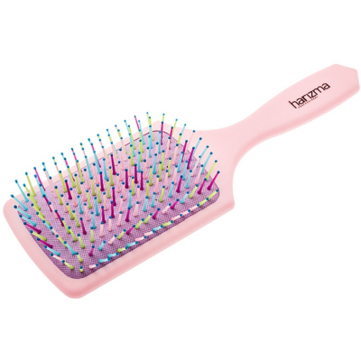 Фото Harizma Rainbow  Харизма Щётка массажная широкая пластиковые штифты розовая h10641-1205