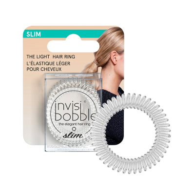 Фото Invisibobble Slim Crystal Clear - Инвизибабл Слим Кристалл Клир Резинка-браслет (с подвесом), 1 шт/уп