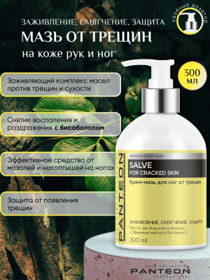 Фото Panteon Мазь заживляющая для ног и рук от трещин 300 мл Пантеон