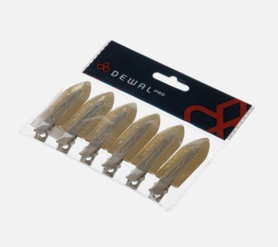 Фото Dewal Professional  Деваль Зажим для волос Лепесток металл, 6 см (6 шт.)