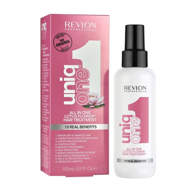 Фото Revlon Uniq One Lotus flower  Ревлон Юник Уан Мультифункциональная маска спрей для ежедневного ухода с ароматом лотоса 150 мл