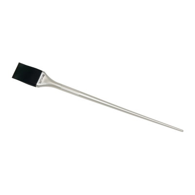 Фото Dewal Professional - Деваль Кисть-лопатка для окрашивания прядей силиконовая, черная с белой ручкой, узкая, 22 мм., JPP149
