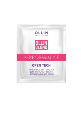 Фото  OLLIN BLOND PERFORMANCE Open Tech Осветляющий порошок для открытых техник обесцвечивания волос 30г