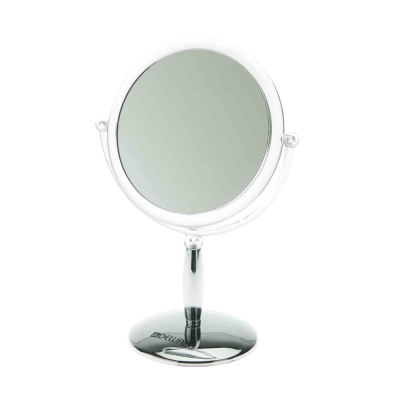 Фото Dewal Professional - Деваль Зеркало настольное серебристое, пластик, 15x21, 5см., MR-417