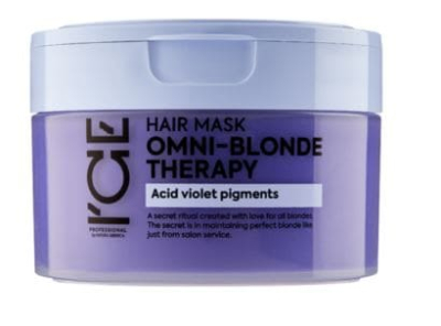 Фото ICE PROFESSIONAL OMNI BLOND THERAPY HAIR MASK  Айс профешинал маска тонирующая для светлых волос 200 мл
