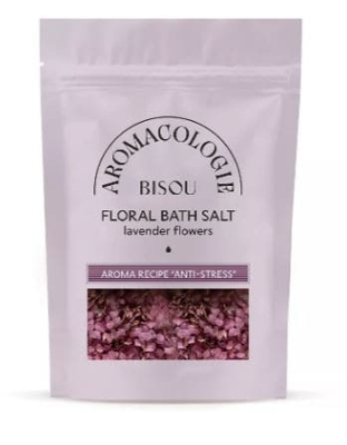 Фото BISOU AROMACOLOGIE Бизу Цветочная соль для ванны Антистресс с цветками лаванды 330 г