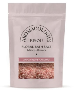 Фото BISOU AROMACOLOGIE  Бизу Цветочная соль для ванны успокаивающая с цветками гибискуса 330 г