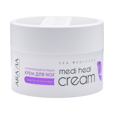 Фото Aravia Professional Medi Heal Cream - Аравия Профешинал Регенерирующий крем для ног от трещин с маслом лаванды, 150 мл