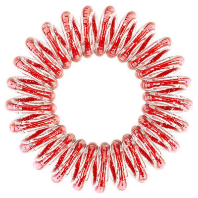 Фото Invisibobble Original Christmas Glitter - Инвизибабл Ориджинал Резинка-браслет прозрачно-красная, 3 шт/уп