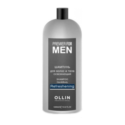Фото Ollin Premier For Men Hair&Body Refreshe - Оллин Премьер Фо Мэн Шампунь для волос и тела освежающий, 1000 мл
