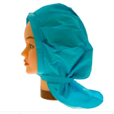 Фото Sibel Сибл Шапочка-косынка для химической завивки пластиковая синяя, 1 шт