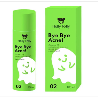 Фото Holly Polly Bye Bye Acne!  - Холли Полли Бай Бай Акне! Лосьон с 2% салициловой кислотой против акне и воспалений, 100 мл