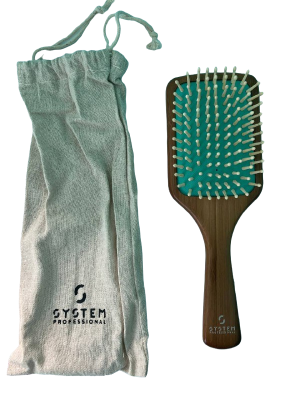 Фото System  Бамбуковая расчёска для волос с чехлом коричневая 1 шт