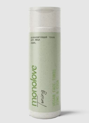 Фото Балансирующий тоник для лица 200 мл MONOLOVE VEGAN ZINC & CICА Монолав