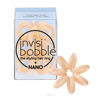 Фото Invisibobble Nano To Be or Nude to Be - Инвизибабл Нано Резинка-браслет для волос бежевая, 3 шт/уп