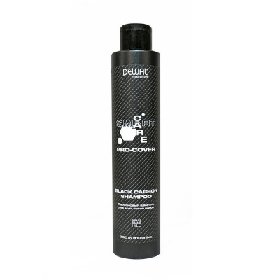Фото Dewal Cosmetics Smart Care Pro-Cover Black Carbon Shampoo - Деваль Смарт Кэйр Про Кавер Карбоновый шампунь для всех типов волос, 300 мл