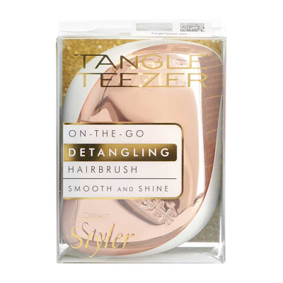 Фото Tangle Teezer Compact Styler Rose Gold Luxe - Тангл Тизер Расческа для волос компактная бежево-золотая