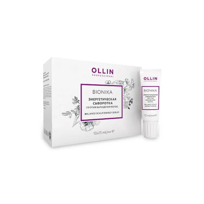 Фото Ollin Bionika Balance Scalp Energy Serum - Оллин Бионика Энергетическая сыворотка против выпадения волос, 10х15 мл