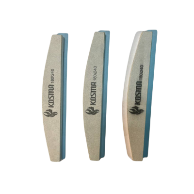 Фото Kosma  Пилка-баф лодка маленькая белая 240/180 на пластиковой  основе 3 шт/уп