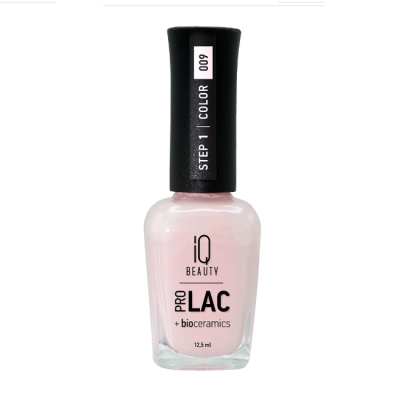 Фото IQ Beauty №009 Karma  Айкью Бьюти Лак для ногтей профессиональный укрепляющий с биокерамикой №009 розовый 12,5 мл