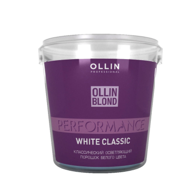 Фото Ollin Blond Performance White Classic - Оллин Блонд Перформанс Классический осветляющий порошок белого цвета, 500 г