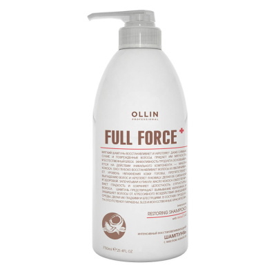 Фото Ollin Full Force - Оллин Фулл Форс Интенсивный восстанавливающий шампунь с маслом кокоса, 750 мл