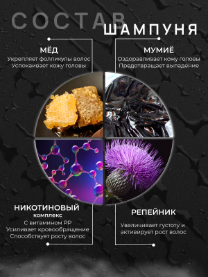 Фото Panteon Шампунь для роста волос от выпадения волос для укрепления Пантеон Force 250мл