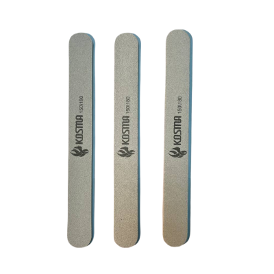 Фото Kosma  Пилка прямая большая белая 150/180 на пластиковой основе 3 шт/уп