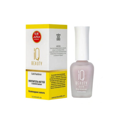 Фото IQ Beauty Gold Hardener  Айкью Бьюти Укрепитель ногтей с золотой пылью 12,5 мл