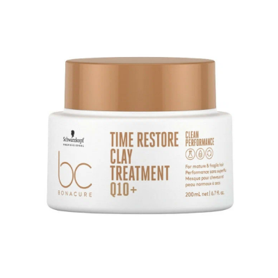 Фото Schwarzkopf Professional Bonacure Q10+ Time Restore Taming Treatment  Шварцкопф Смягчающая маска глина 200 мл