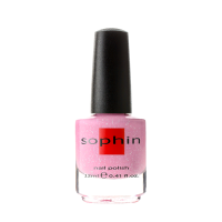 Фото Sophin Sophisticated - Софин Лак для ногтей №0328 (холодная розовая база с белым неблестящим глиттером), 12 мл